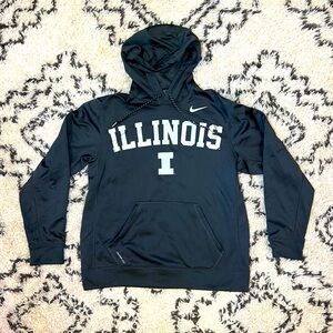 Nike Men’s University Of Illinois Sweatshirt Hoodie Metallic Slate Gray Large